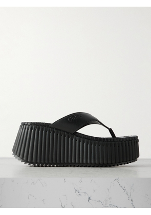 Chloé - Nama Leather Platform Flip Flops - Black - IT35,IT36,IT37,IT38,IT39,IT40,IT41
