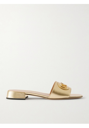 Valentino Garavani - Vlogo Metallic Leather Mules - Gold - IT35,IT35.5,IT36,IT36.5,IT37,IT37.5,IT38,IT38.5,IT39,IT39.5,IT40,IT40.5,IT41,IT41.5,IT42