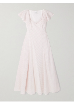 Posse - Marlowe Ruffled Polka-dot Cotton-voile Midi Dress - Cream - xx small,x small,small,medium,large,x large,xx large
