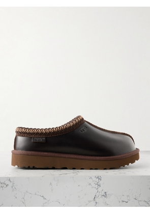 UGG - Tasman Regen Embroidered Leather Slippers - Brown - US5,US6,US7,US8,US9,US10,US11
