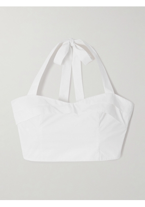 Posse - Rue Cotton-poplin Halterneck Bustier Top - Cream - xx small,x small,small,medium,large,x large,xx large