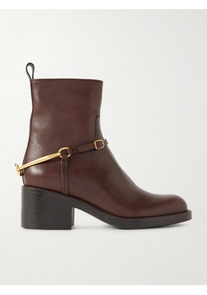 Chloé - Dakota Embellished Leather Ankle Boots - Brown - IT36,IT36.5,IT37,IT37.5,IT38,IT38.5,IT39,IT39.5,IT40,IT40.5,IT41