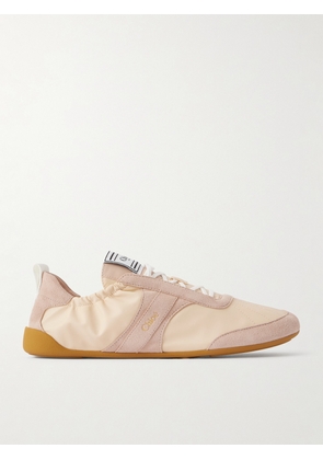 Chloé - Kick Suede-trimmed Shell Sneakers - Neutrals - IT35,IT36,IT37,IT38,IT39,IT40,IT41,IT42