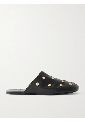 Chloé - Studded Textured-leather Mules - Black - IT35,IT36,IT37,IT38,IT39,IT40,IT41