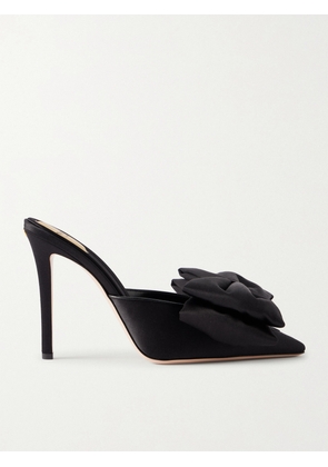 Valentino Garavani - Yolande Bow-embellished Satin Mules - Black - IT36,IT37,IT38,IT39,IT40,IT41