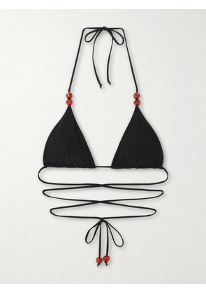 Magda Butrym - Beaded Bikini Top - Black - FR 34,FR 36,FR 38,FR 40,FR 42