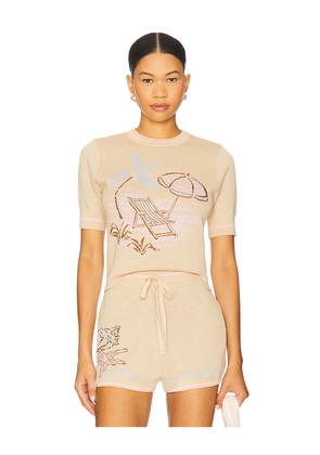 Lovers and Friends Selah Knit Top in Beige. Size L. Also in XS, S, M.