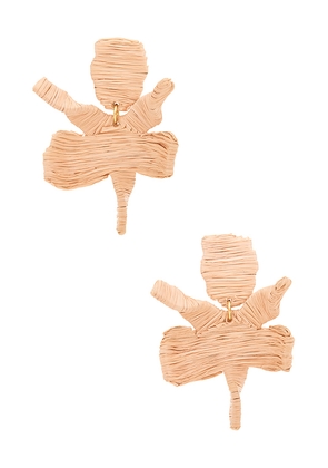 Lele Sadoughi Raffia Paper Lily Earring in Cream.
