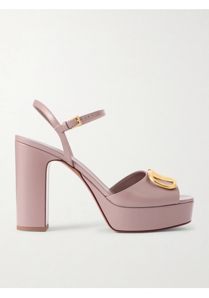 Valentino Garavani - Vlogo 115 Leather Platform Sandals - Neutrals - IT35,IT36,IT36.5,IT37,IT37.5,IT38,IT38.5,IT39,IT39.5,IT40,IT41,IT42