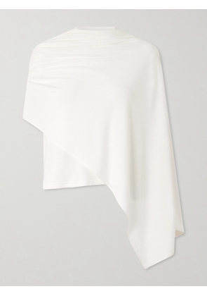 Magda Butrym - Scaf-detailed Jersey T-shirt - Cream - FR 34,FR 36,FR 38,FR 40,FR 42