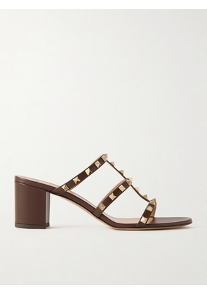 Valentino Garavani - Rockstud 60 Leather Sandals - Brown - IT36,IT36.5,IT37,IT37.5,IT38,IT38.5,IT39,IT39.5,IT40,IT40.5,IT41,IT41.5,IT42