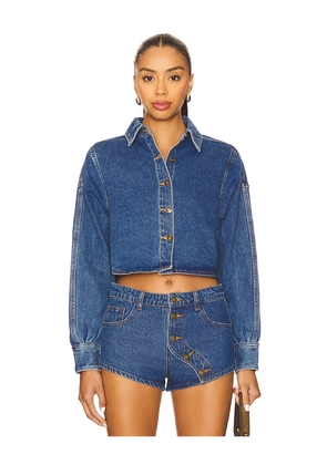 LIONESS Sundrenched Shirt in Blue. Size L. Also in S, XXS, XS, M, XL.