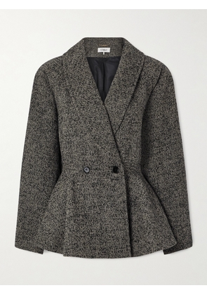 Chloé - Double-breasted Herringbone Wool-blend Blazer - Gray - FR 34,FR 36,FR 38,FR 40,FR 42,FR 44