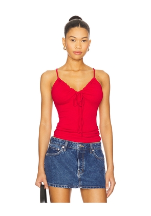 Michael Stars Malani Tie Tank Top in Red. Size L. Also in XS, S, M.