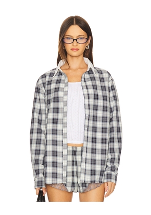 LIONESS Vacanza Shirt in Navy. Size L. Also in S, XXS, XS, M.