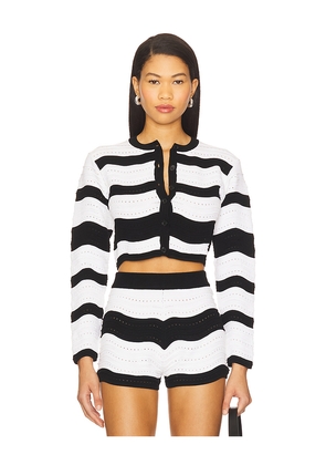 MSGM Knit Cardigan in Black,White. Size S. Also in XS.