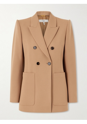 Chloé - Double-breasted Wool-gabardine Blazer - Brown - FR 34,FR 36,FR 38,FR 40,FR 42,FR 44,FR 46