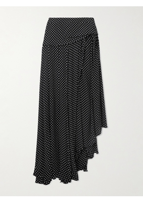 Balenciaga - Asymmetric Polka-dot Crepe Maxi Skirt - Black - FR 36,FR 38,FR 40