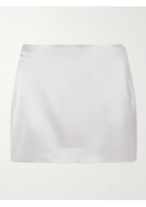 KALLMEYER - Shiloh Satin Mini Skirt - Silver - US0,US2,US4,US6,US8,US10,US12