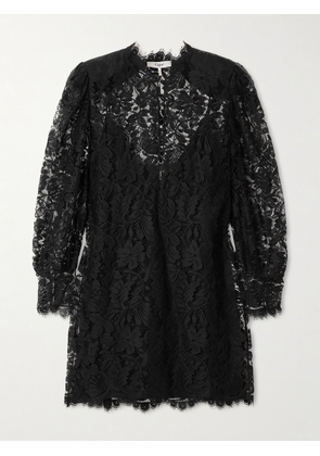 Chloé - Floral Cotton-blend Lace Mini Dress - Black - FR 34,FR 36,FR 38,FR 40,FR 42