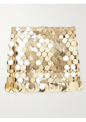 RABANNE - Paillette-embellished Chainmail Mini Skirt - Gold - FR 34,FR 36,FR 38,FR 40,FR 42,FR 44