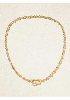 Marla Aaron - Rolling Cans Chain + Chubby Babylock 18-karat Gold Diamond Necklace - One size