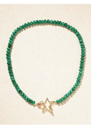 Marla Aaron - Heartlock + Starlock 14-karat Gold Multi-stone Necklace - Silver - One size