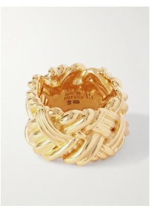 Bottega Veneta - Intrecciato Gold-plated Silver Ring - 13,15,17