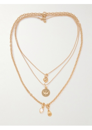 Roxanne Assoulin - The Free Spirit Set Of Three Gold-tone And Cubic Zirconia Necklaces - One size