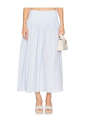 LPA Brigette Midi Skirt in Baby Blue. Size L. Also in XS, S, M, XL.
