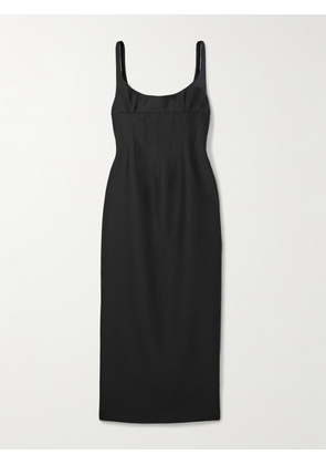 KHAITE - Lotte Wool And Silk-blend Midi Dress - Black - US0,US2,US4,US6,US8,US10