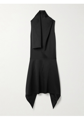 KHAITE - Loell Draped Duchesse-satin Midi Dress - Black - US0,US2,US4,US6