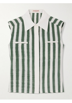 Emporio Sirenuse - Ylena Ikat Striped Cotton Shirt - Green - IT36,IT38,IT40,IT42,IT44,IT46