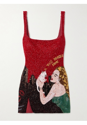 Clio Peppiatt - Kitten Beaded Tulle Mini Dress - Multi - x small,small,medium,large,x large