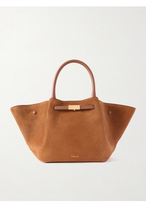 DeMellier - + Net Sustain Midi New York Leather-trimmed Suede Tote - Brown - One size