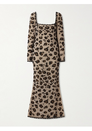 Clio Peppiatt - Leo Beaded Tulle Gown - Animal print - x small,small,medium,large,x large