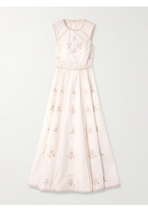 Emporio Sirenuse - Clodette Embroidered Cotton-blend Midi Dress - White - IT36,IT38,IT40,IT42,IT44,IT46,IT48,IT50