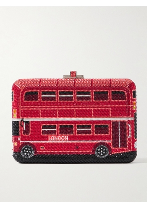 Judith Leiber Couture - Double-decker Crystal-embellished Silver-tone Clutch - Red - One size