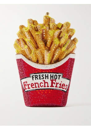 Judith Leiber Couture - French Fries Fresh And Hot Crystal-embellished Gold-tone Clutch - Red - One size