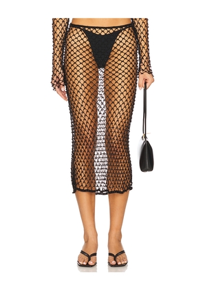 Lovers and Friends Marnnie Beaded Crochet Skirt in Black. Size L. Also in XS, S, M.