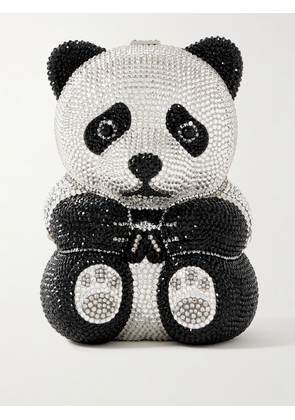 Judith Leiber Couture - Teddy Bear Ling Crystal-embellished Silver-tone Clutch - Black - One size