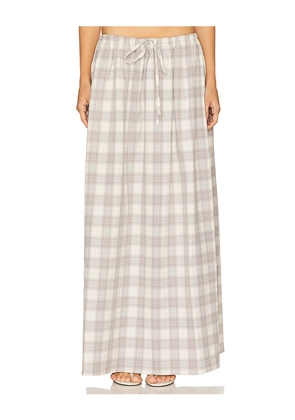 LIONESS Sweet Escape Maxi Skirt in Grey. Size L. Also in S, XXS, XS, M.