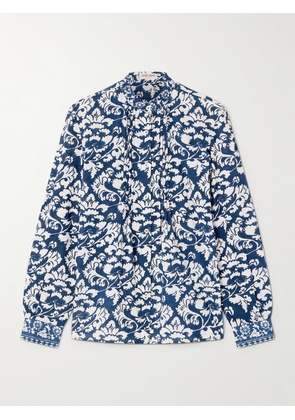 Emporio Sirenuse - Chiara Floral-print Cotton Blouse - Blue - IT36,IT38,IT40,IT42,IT44,IT46,IT48