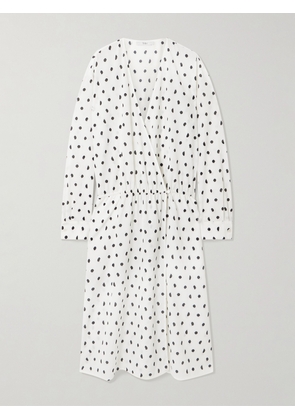 Tibi - Polka-dot Crinkled-gauze Wrap Dress - White - xx small,x small,small,medium,large,x large