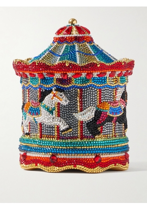 Judith Leiber Couture - Jane's Carousel Crystal-embellished Gold-tone Clutch - Red - One size