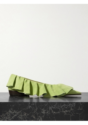 JW Anderson - Ruffled Suede Ballet Flats - Green - IT36,IT37,IT38,IT39,IT40,IT41,IT42
