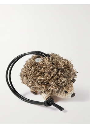 JW Anderson - Hedgehog Crocheted Cotton And Leather Bag Charm - Neutrals - One size