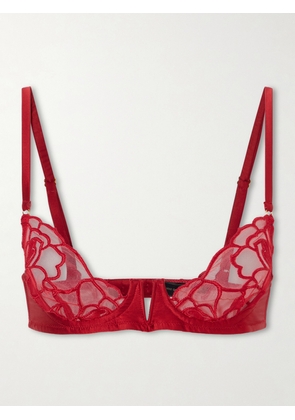 Kiki de Montparnasse - Petite Chou Embroidered Lace Balconette Bra - 32A,34A,36A,32B,34B,36B,32C,34C,36C,32D,34D,36D,32DD