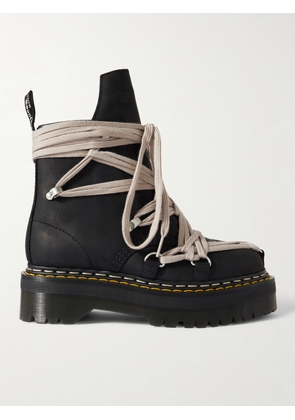 Rick Owens - + Dr. Martens 1460 Quad Sole Megalace Leather Ankle Boots - Black - UK 3,UK 4,UK 5,UK 6,UK 6.5,UK 7,UK 8,UK 9