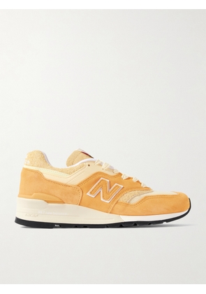 New Balance - 997 Mesh And Leather-trimmed Suede Sneakers - Yellow - US4,US4.5,US5,US5.5,US6,US6.5,US7,US7.5,US8,US8.5,US9,US9.5,US10